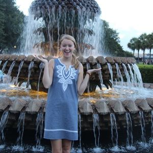 Denim Embroidered Dress